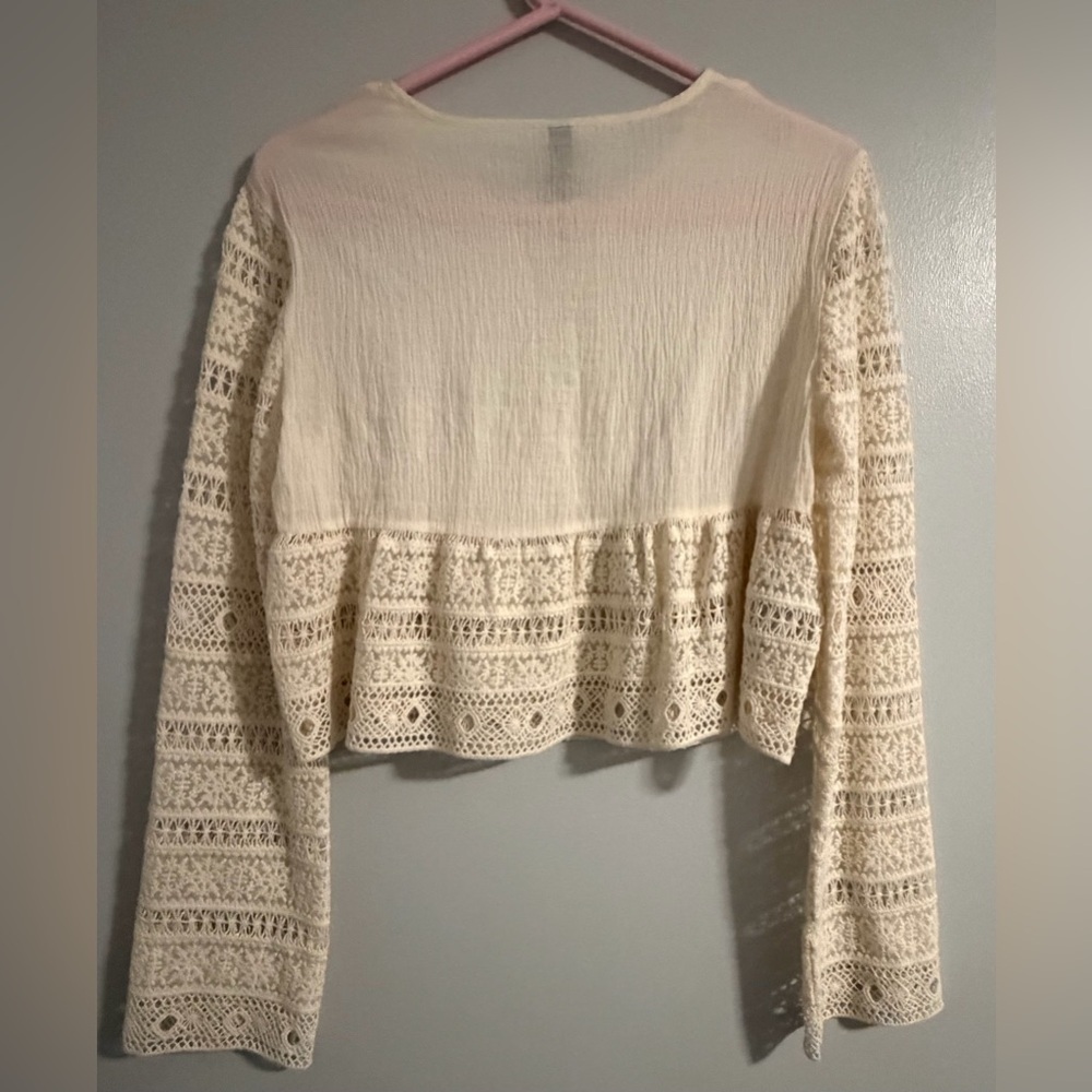 Mango Cream Lace Detail Blouse - Picture 3 of 11